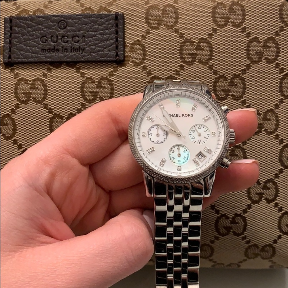 Michael Kors silver and Crystal watch